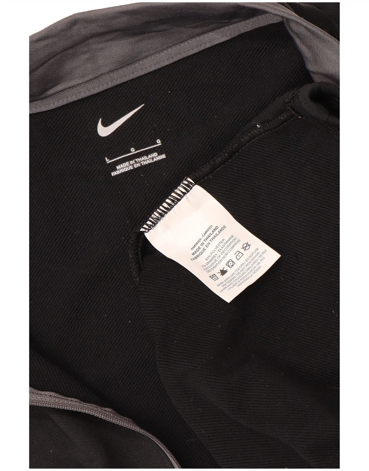 NIKE - Chándal con cremallera y cuello para hombre, talla grande, poliéster negro