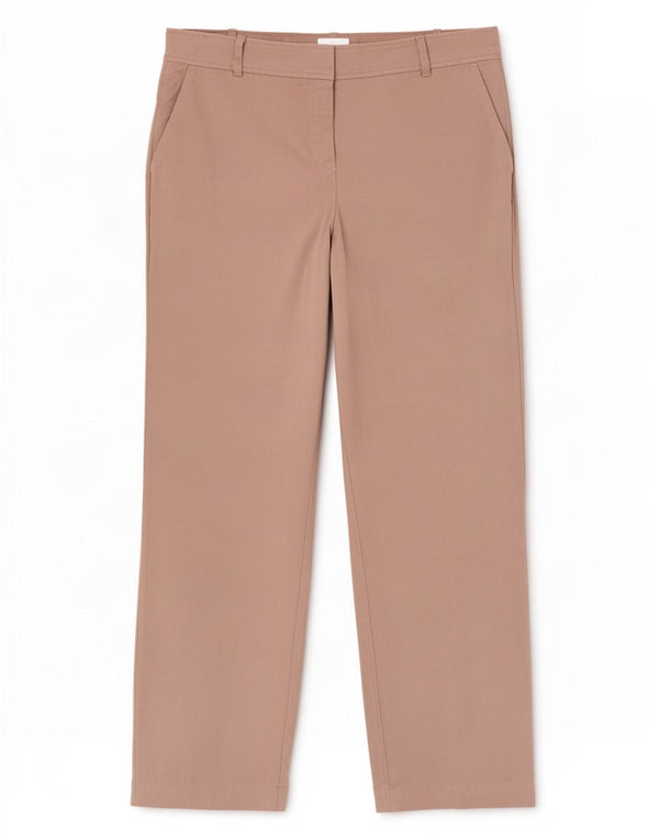 Reiss Pantalones chinos rectos para mujer UK 12 Medium W32 L32 Beige Tencel
