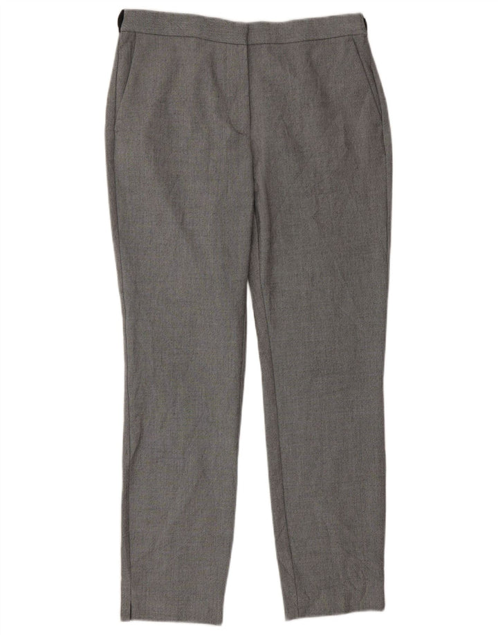 Zara Mujer Pantalón Chino Tapered Mediano W30 L28 Poliéster A Cuadros Gris