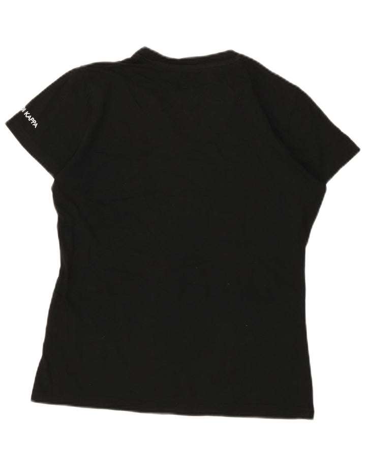 Kappa Camiseta para Mujer Top UK 12 Medium Black Cotton