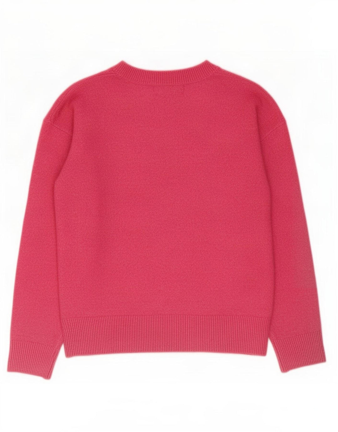 Marks & Spencer Suéter con Cuello en V para Mujer UK 10 Small Pink Poliéster