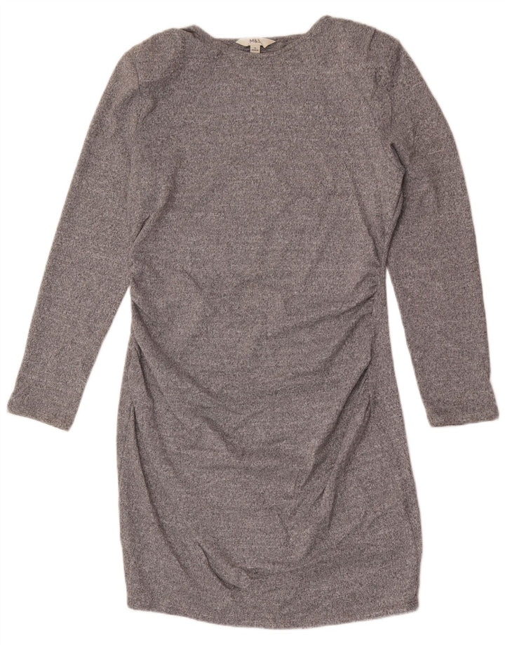 Marks & Spencer Vestido tubo de manga larga para mujer UK 44 Gris medio moteado