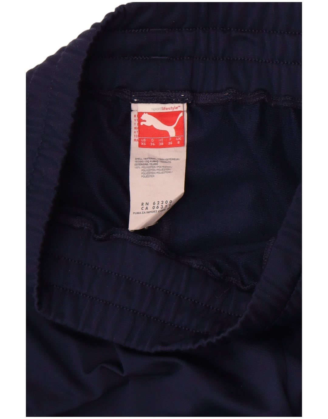 Puma Mujer Chándal Pantalones Joggers UK 8 Pequeño Azul Marino Poliéster