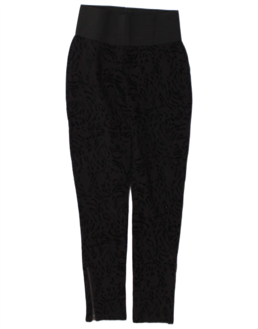 Zara Leggings para mujer Reino Unido 40 Mediano Negro Estampado animal