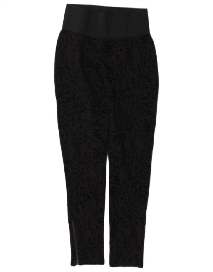 Zara Leggings para mujer Reino Unido 40 Mediano Negro Estampado animal