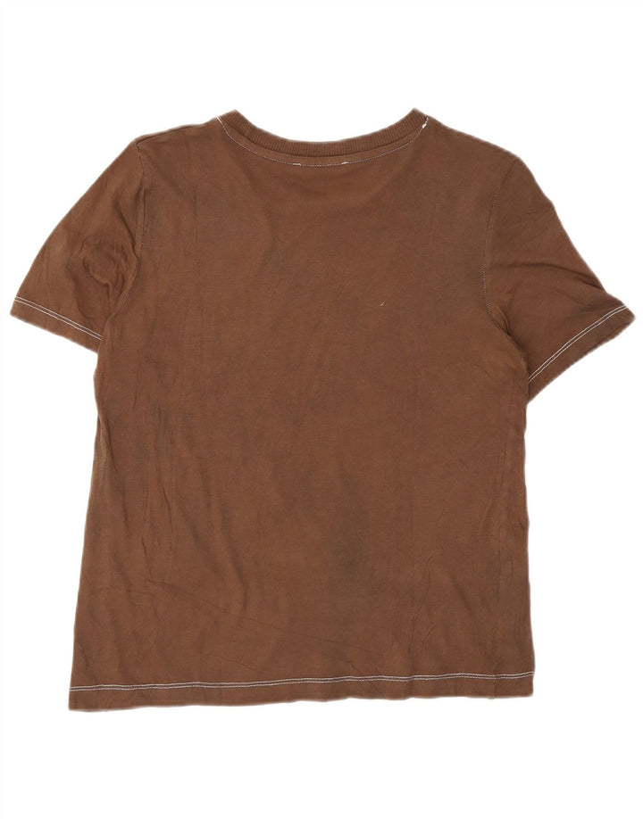 Zara Mujer Camiseta Top UK 10 Small Marrón