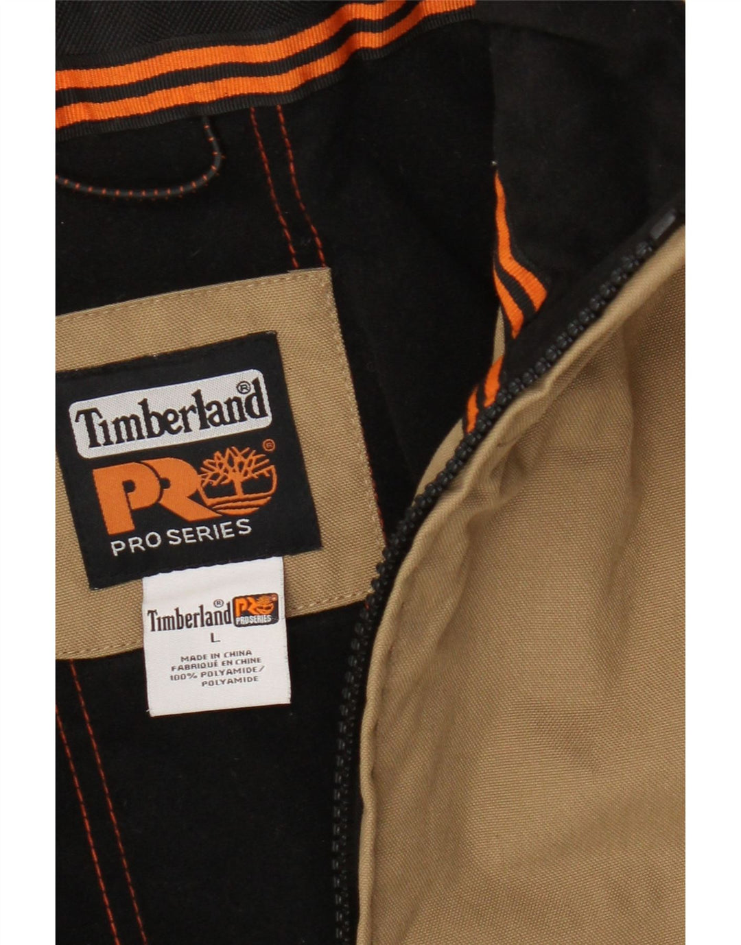 Timberland Chaqueta Bomber para Hombre UK 40 Large Beige Colorblock Poliamida