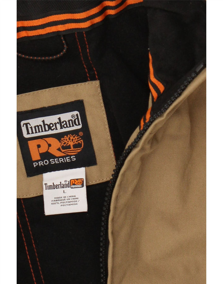 Timberland Chaqueta Bomber para Hombre UK 40 Large Beige Colorblock Poliamida