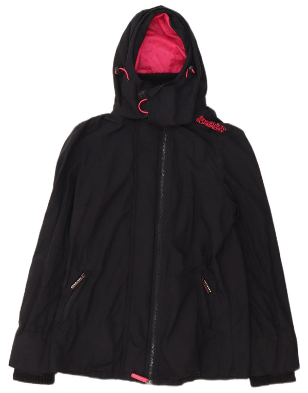 Superdry Chaqueta impermeable con capucha Windmac para mujer UK 46 Large Nylon negro
