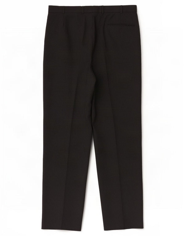 Marks & Spencer Pantalón chino con pinzas para hombre W36 L31 Azul marino a rayas