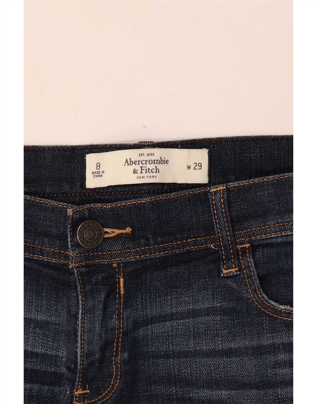 Abercrombie & Fitch Pantalones cortos de mezclilla para mujer US 8 Medium W29 Azul marino