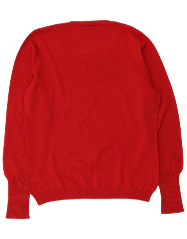 Luisa Spagnoli Jersey con Cuello Barco para Mujer UK 40 Lana Virgen Roja Mediana