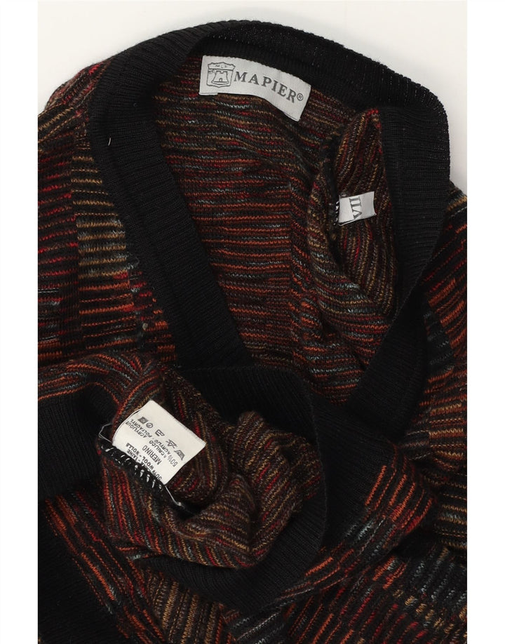 Mapier Jersey De Lana Merino Con Cuello En V Para Hombre Grande Multicolor Geométrico