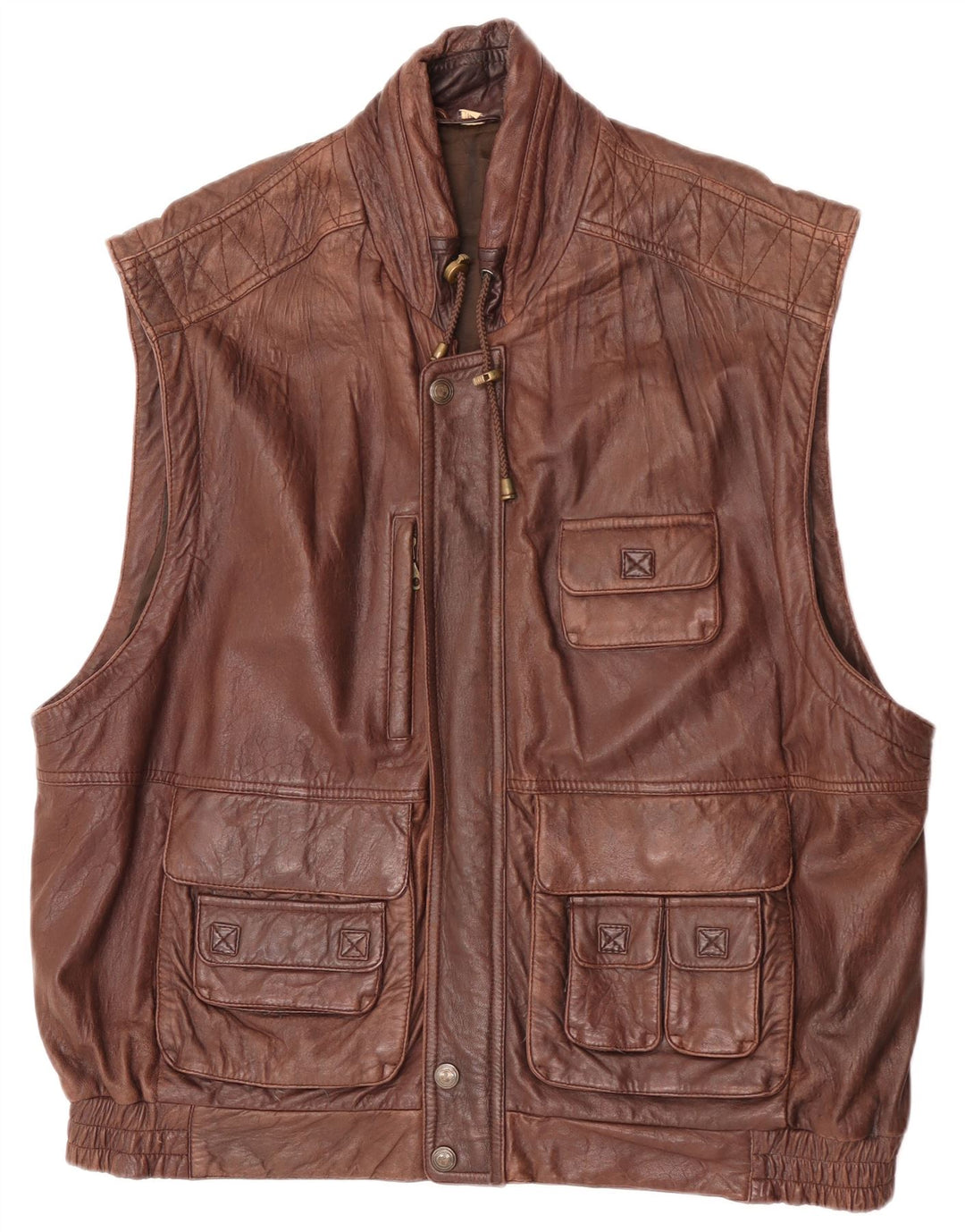 Forster Chaleco de cuero para hombre EU 60 5XL Marrón