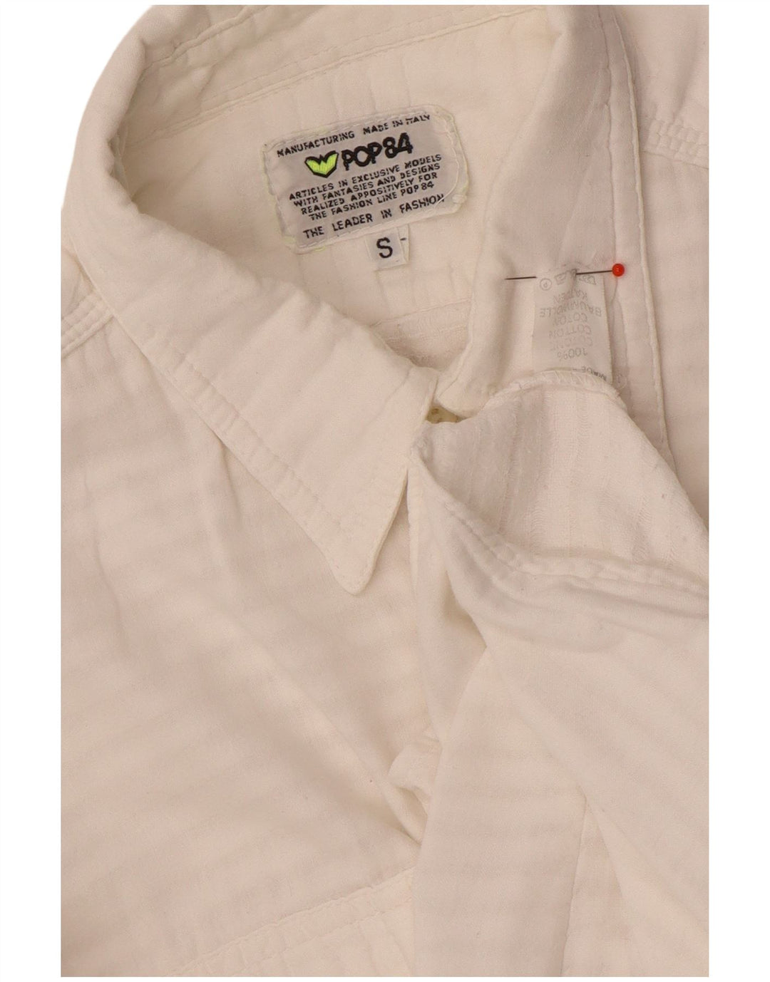 POP 84 Camisa Hombre Pequeña Algodón Rayas Blancas