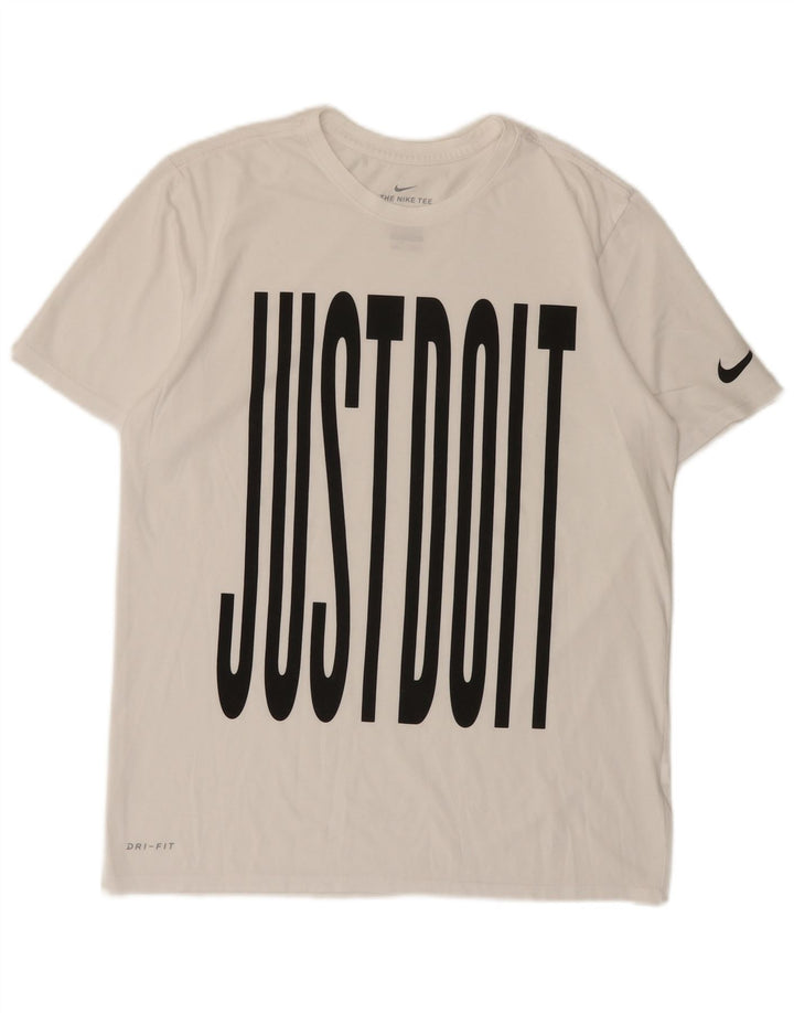 NIKE Camiseta Dri Fit Graphic para Hombre Top Blanco Mediano