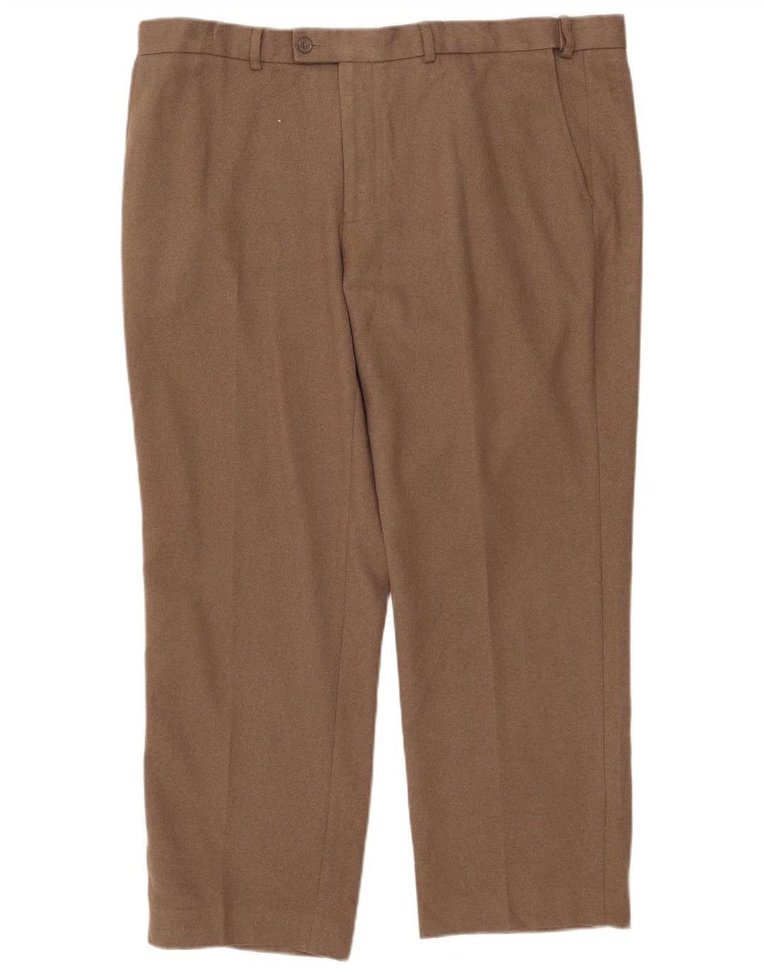 Marks & Spencer Pantalón chino de corte regular para hombre W42 L29 Poliéster marrón