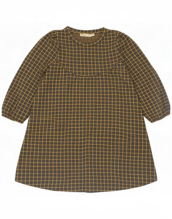 Vestido acampanado extragrande de manga 3/4 para mujer Oasis UK 40 Small Yellow Check