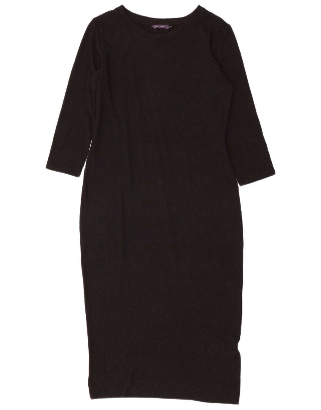 MARKS & SPENCER Vestido tubo de manga 3/4 para mujer UK 40 Pequeño Poliéster negro