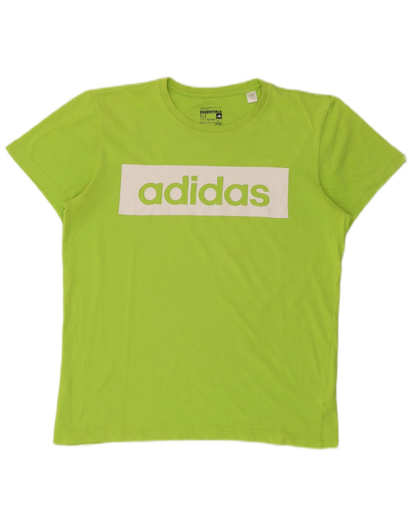 ADIDAS Camiseta gráfica Climalite para hombre Top Algodón verde medio