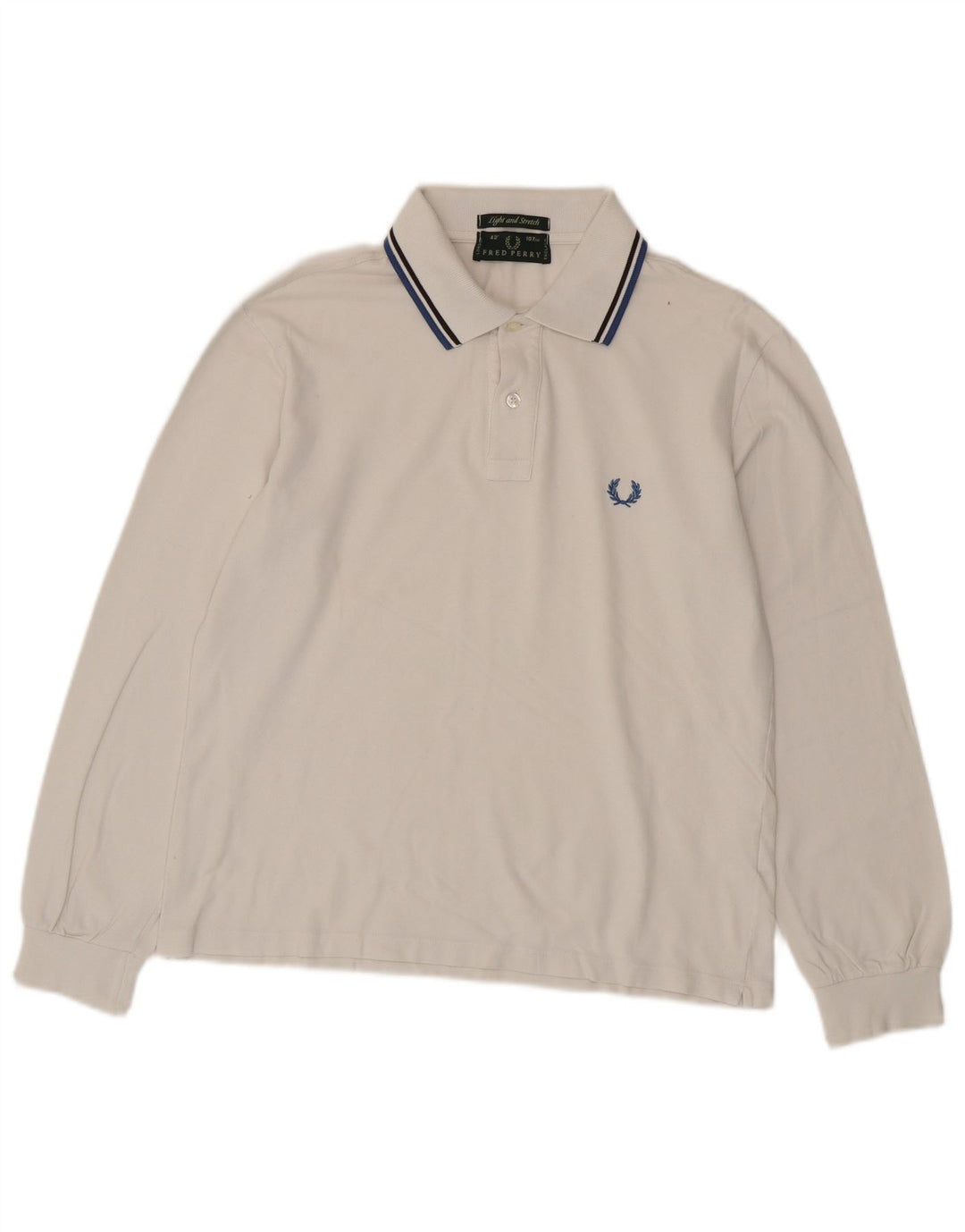 Fred Perry Polo De Manga Larga Para Hombre Algodón Blanco Medio