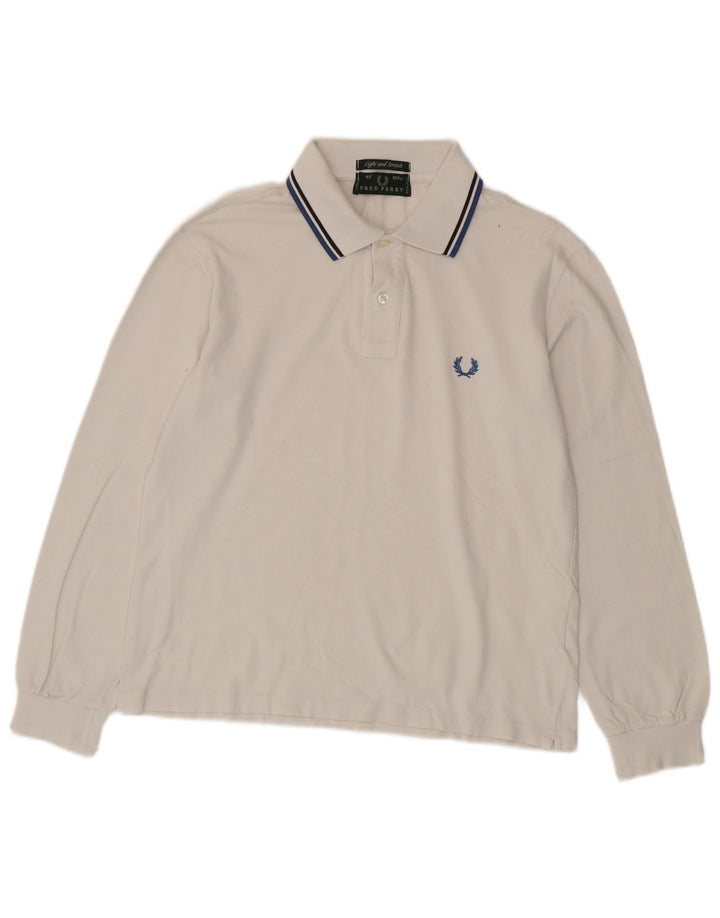 Fred Perry Polo De Manga Larga Para Hombre Algodón Blanco Medio