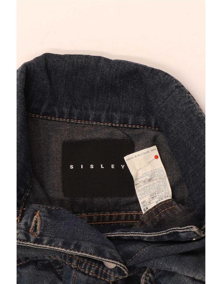 Sisley Chaqueta vaquera para mujer UK 6 XS Algodón azul