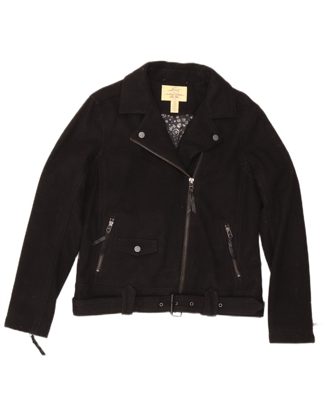 Levi's Chaqueta motera para mujer UK 44 Mediana Lana negra