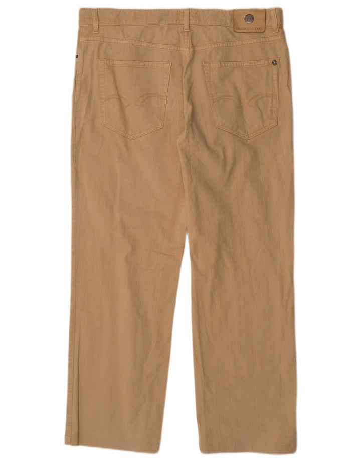 TRUSSARDI Pantalón casual recto para hombre W38 L29 Algodón beige
