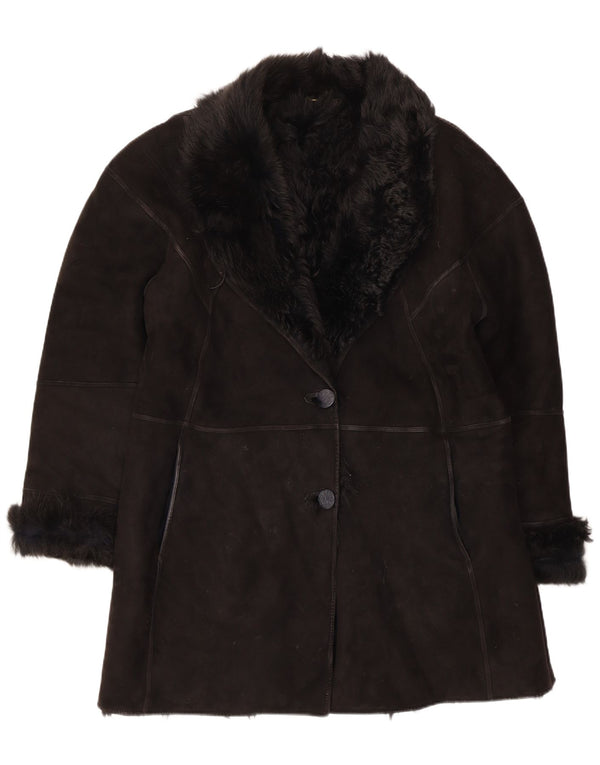 Abrigo de piel de oveja para mujer Muflone IT 48 XL Cuero negro