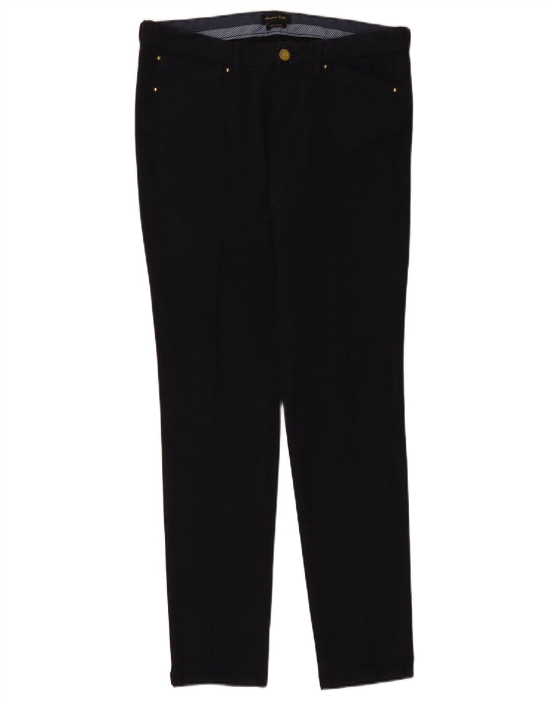 Massimo Dutti Pantalón Chino Slim Mujer EU 40 Medium W30 L31 Azul Marino