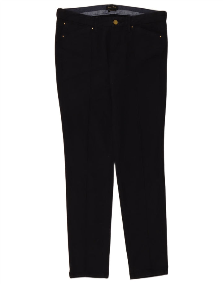 Massimo Dutti Pantalón Chino Slim Mujer EU 40 Medium W30 L31 Azul Marino