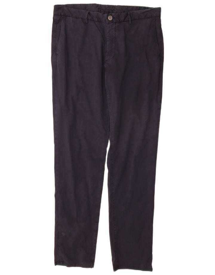 MASSIMO DUTTI Pantalón chino slim fit para hombre EU 44 Large W34 L32 Azul marino