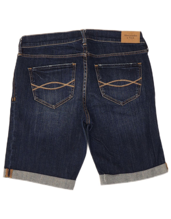 Abercrombie & Fitch Pantalones cortos de mezclilla para mujer US 4 Small W27 Azul marino Algodón