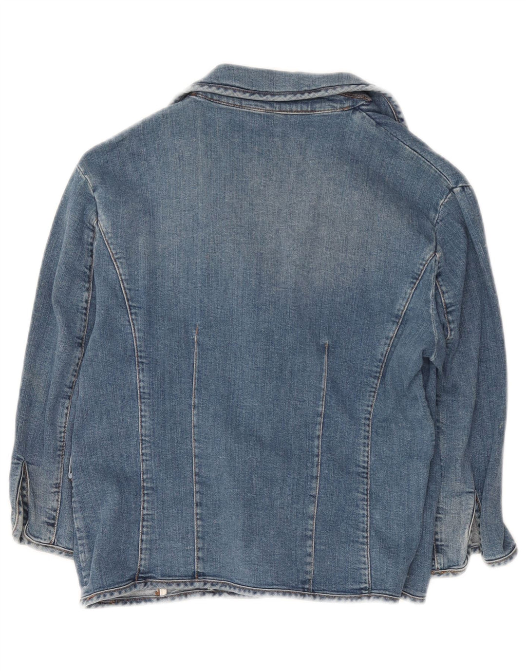 Iceberg Chaqueta vaquera corta de manga 3/4 para mujer IT 46 Algodón azul grande