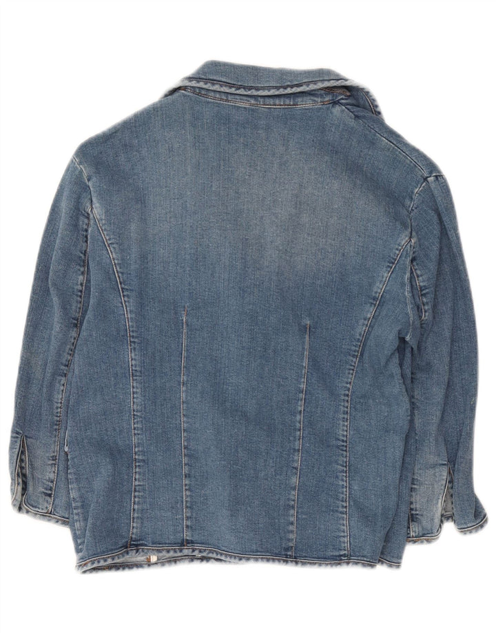 Iceberg Chaqueta vaquera corta de manga 3/4 para mujer IT 46 Algodón azul grande