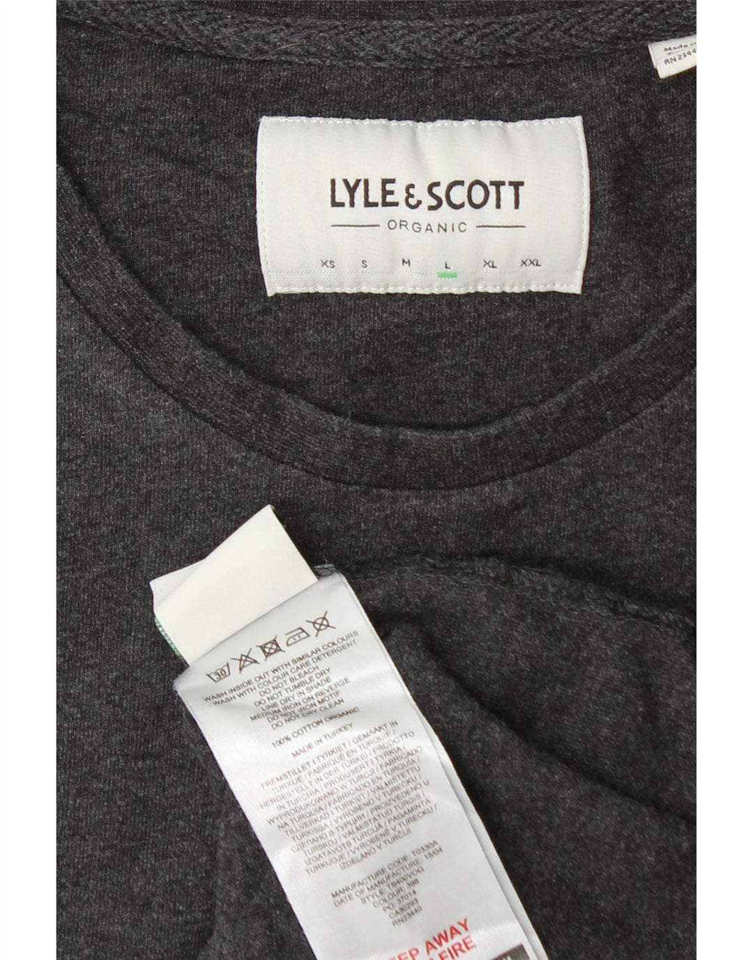 Lyle & Scott - Camiseta para hombre, talla grande, algodón gris