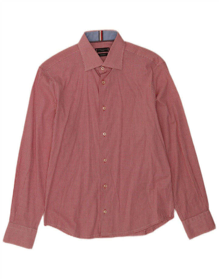 Tommy Hilfiger Camisa de ajuste regular para hombre talla 38 15 Cuadros rojos medianos