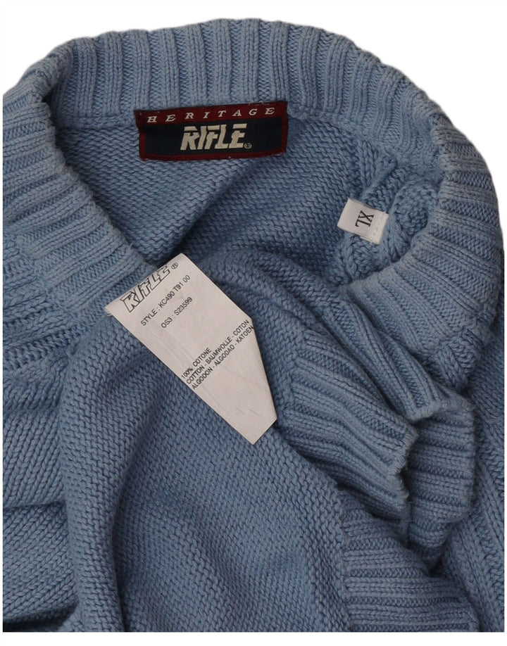 Rifle Jersey de cuello redondo para hombre XL Algodón azul