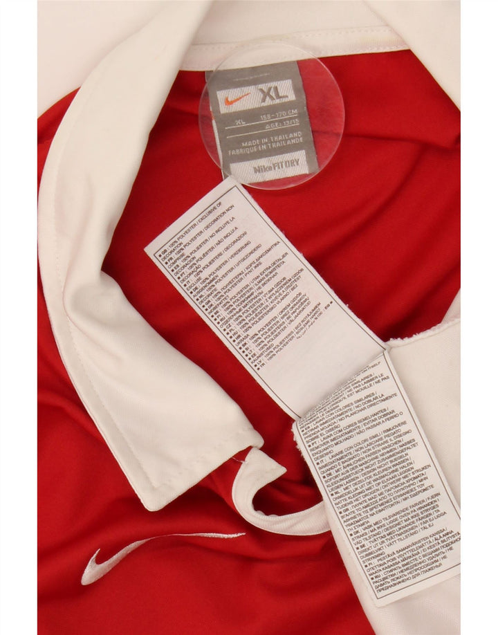 NIKE Polo para niño 13-14 años XL Rojo Colorblock Poliéster