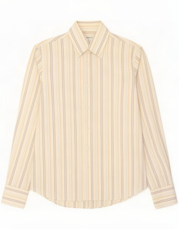 Camisa Benetton para hombre Mediana de algodón a rayas blancas