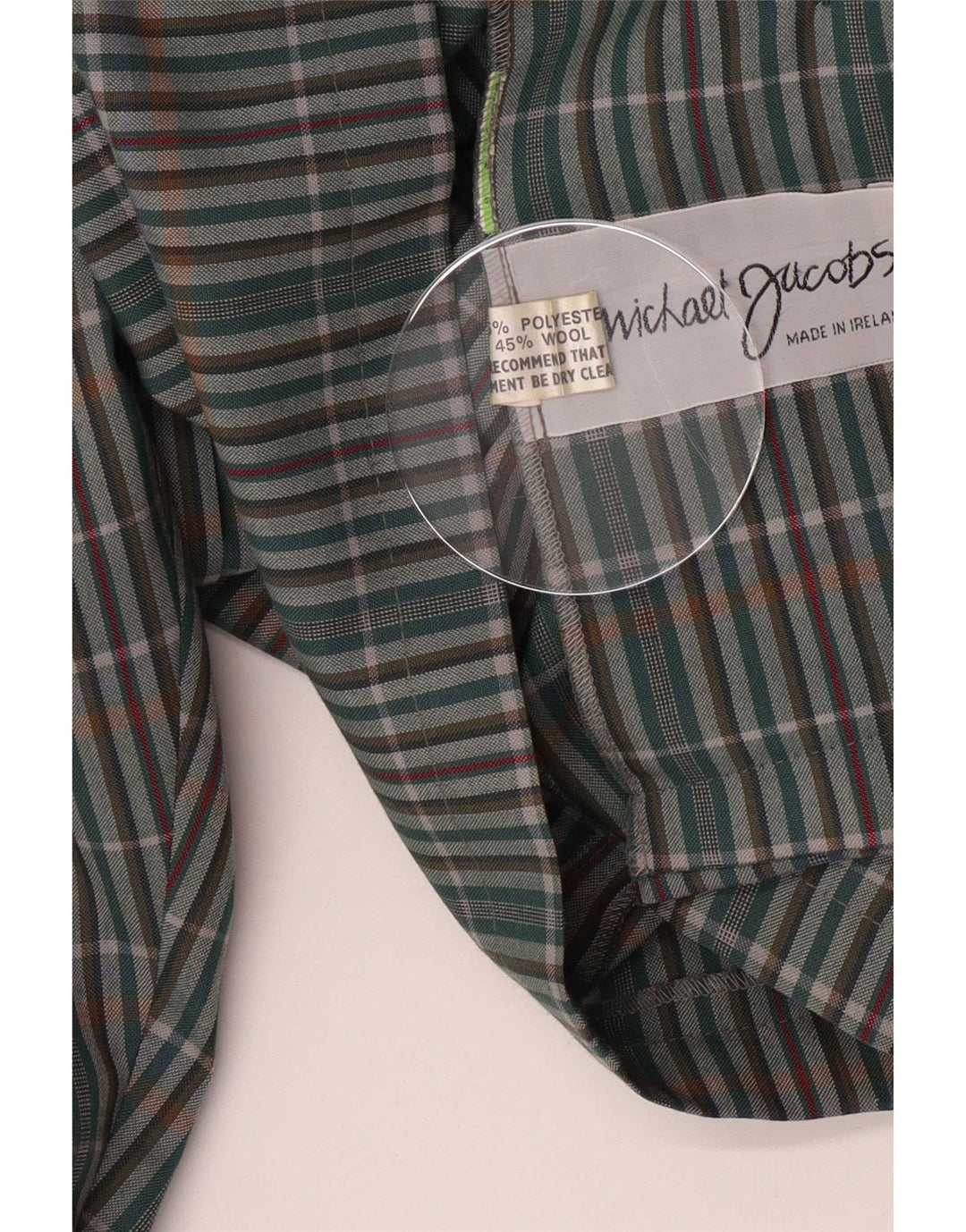 Michael Jacobs Camisa sobrecamisa para mujer UK 10 Small Green Plaid Poliéster