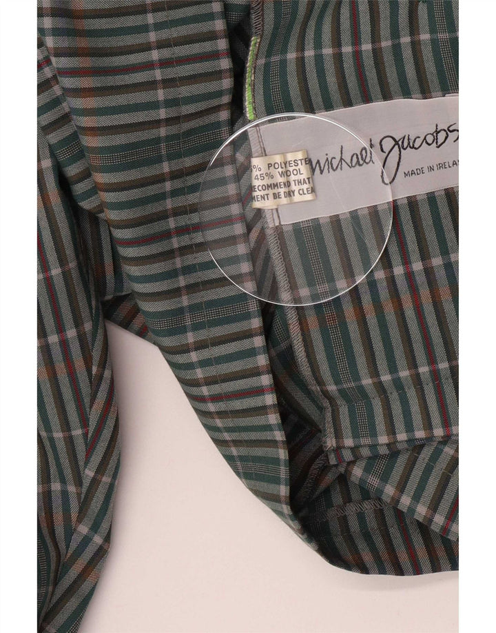 Michael Jacobs Camisa sobrecamisa para mujer UK 10 Small Green Plaid Poliéster