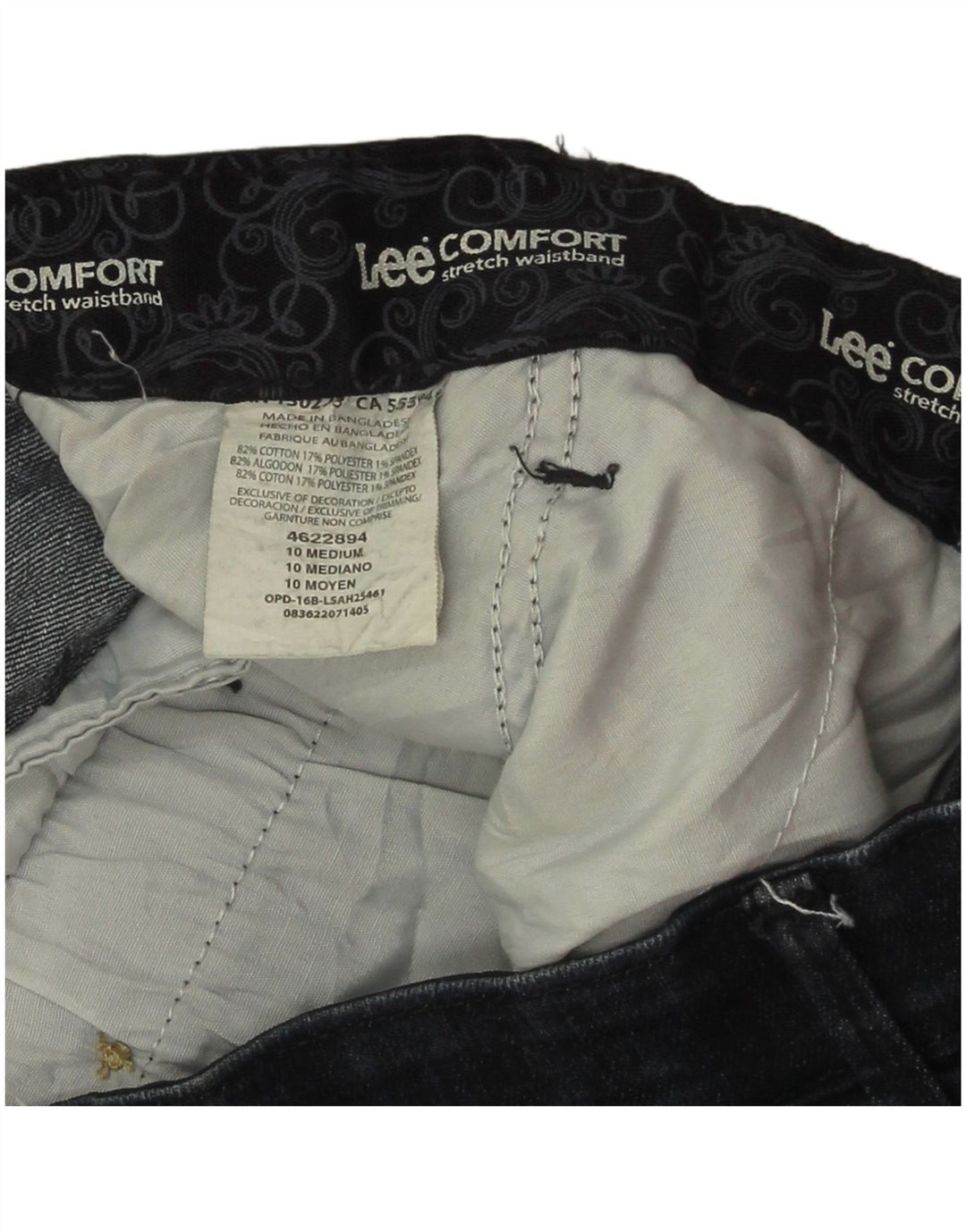 Lee - Pantalones cortos de mezclilla para mujer US 10 grande W32 azul marino algodón