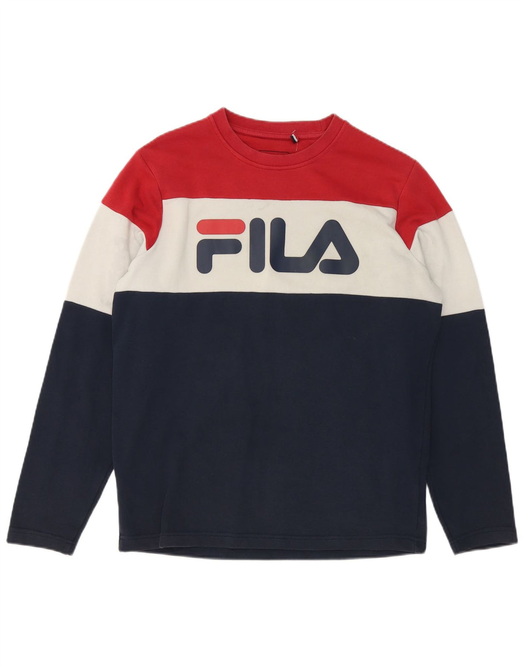 Fila Hombre Graphic Sudadera Jumper Small Multicolor Colorblock Algodón