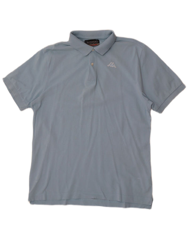 Polo Kappa Hombre Algodón Azul Medio