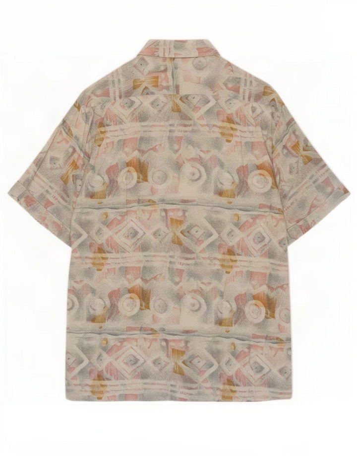 Cassera Camisa De Manga Corta Para Hombre Viscosa Geométrica Multicolor Mediana