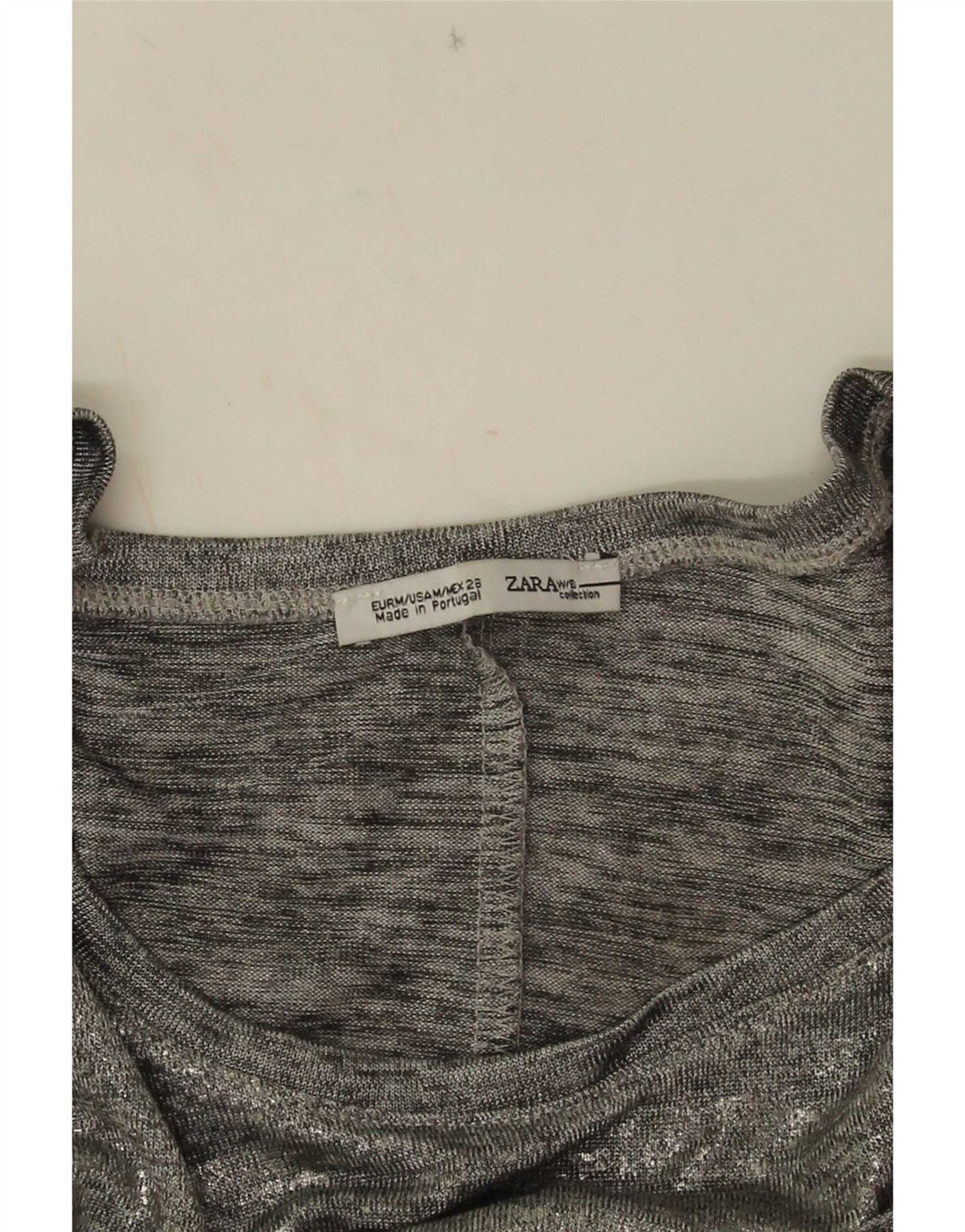 Zara Mujer Blusa Sin Mangas Top UK 44 Gris Medio