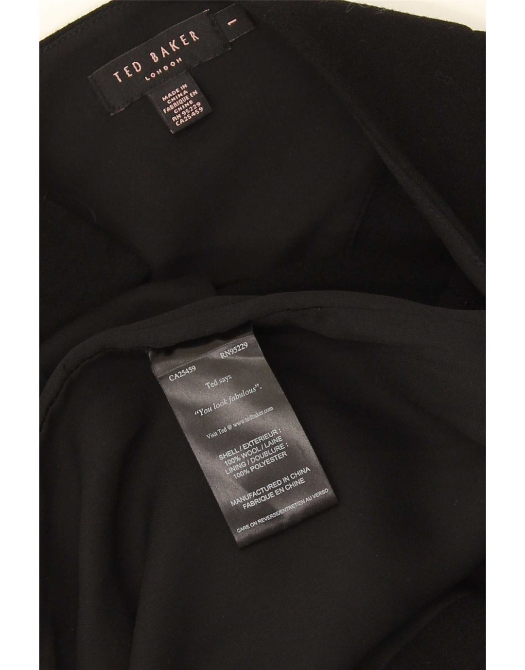Ted Baker Vestido ajustado para mujer Talla 1 XS Lana negra