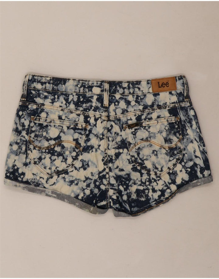 Pantalones cortos de mezclilla para mujer Lee W28 Algodón teñido anudado en azul marino mediano
